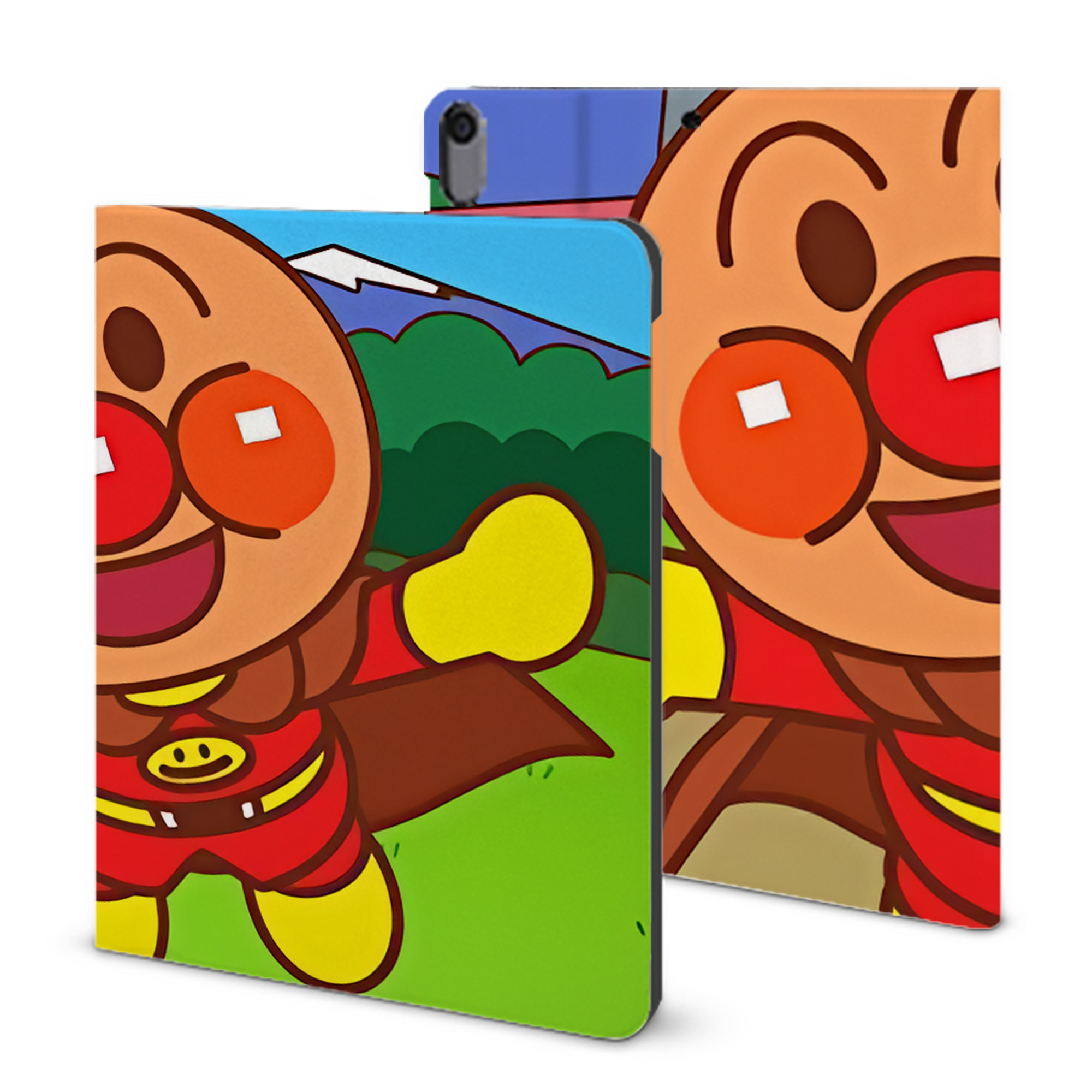 （画像用） アンパンマン Anpanman IPad ケース ブック型 PUレザー TPU 耐衝撃 軽量 薄型 ペン収納なし 全面保護 IPad 各モデル対応